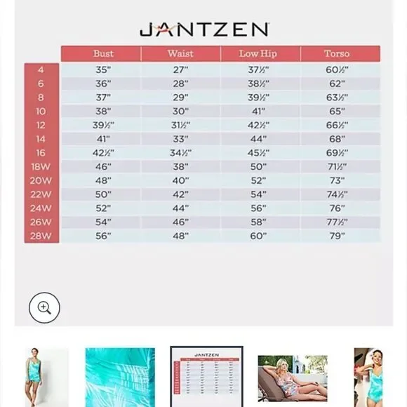 New Jantzen Teal Palm Slimming Swimsuit - Picture 11 of 14